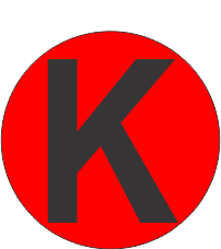 Fouroescent Circle or Square Label Alphabetic letter K